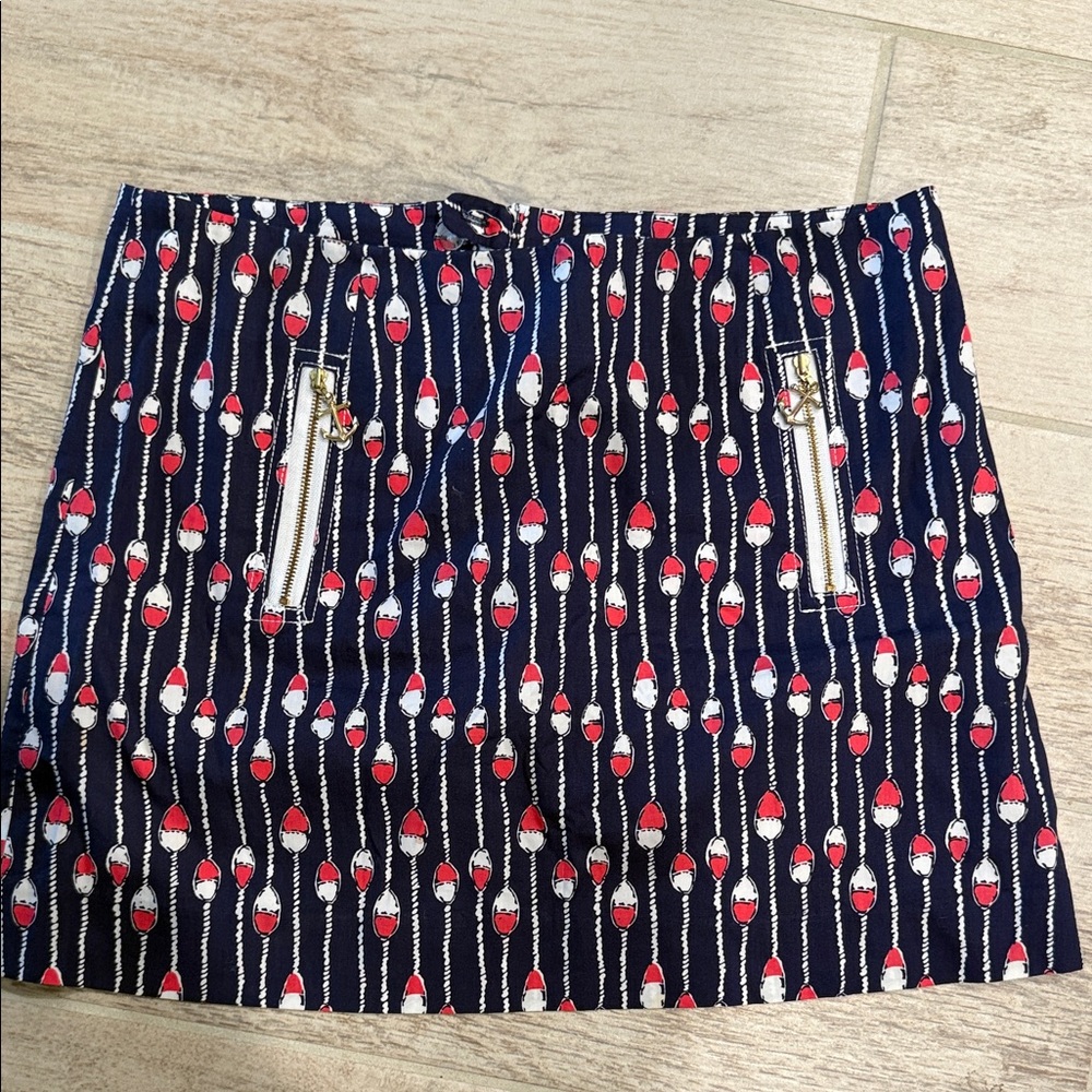 Lilly Pulitzer  Navy and Hot PinkNautical Patterned Women's Skirt